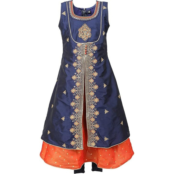 Ashwini Girl Salwar Suit With Embroidery Work | Indian Readymade Ethnic Churidar - Picture 1 of 6